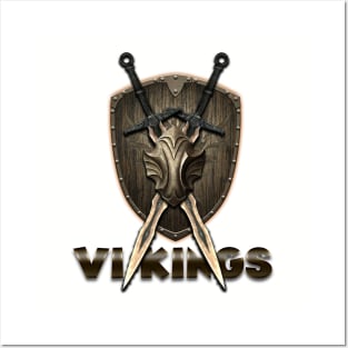 vikings sword and shield 2 Posters and Art